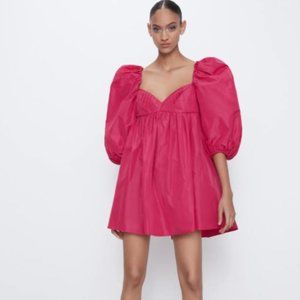 ZARA VOLUMINOUS TAFFETA DRESS (XS)
